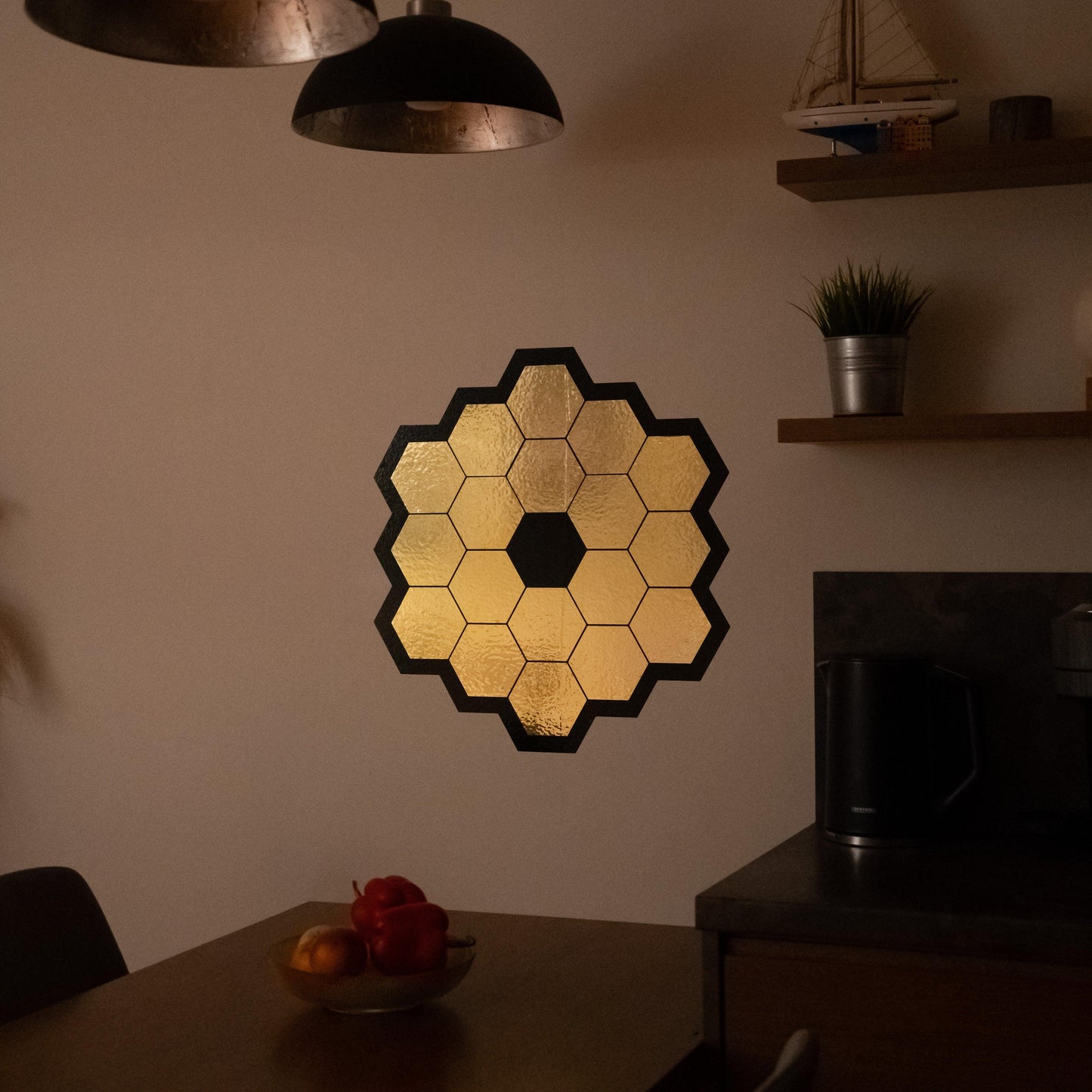 James Webb Space Telescope Mirror Wall Sticker - Gold Chrome Vinyl Space Decal - Universe jwst Room Decor - Perfect Astronomy Geek Gift