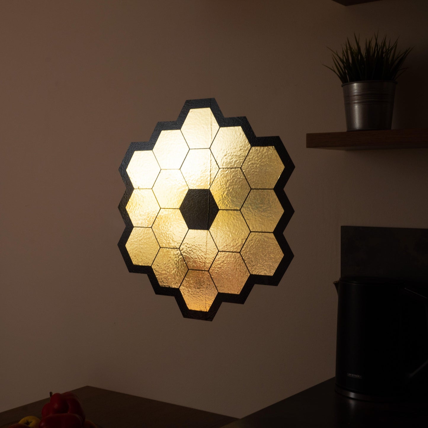 James Webb Space Telescope Mirror Wall Sticker - Gold Chrome Vinyl Space Decal - Universe jwst Room Decor - Perfect Astronomy Geek Gift