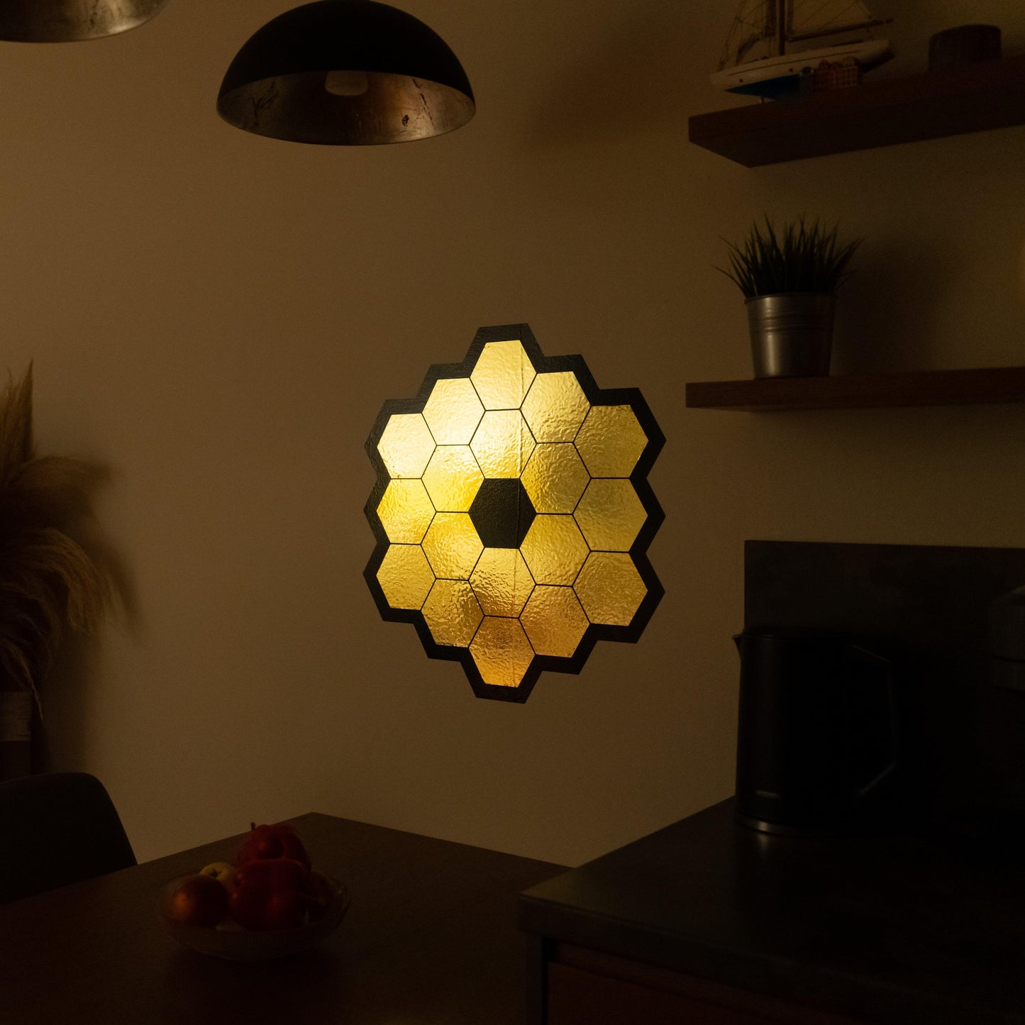 James Webb Space Telescope Mirror Wall Sticker - Gold Chrome Vinyl Space Decal - Universe jwst Room Decor - Perfect Astronomy Geek Gift