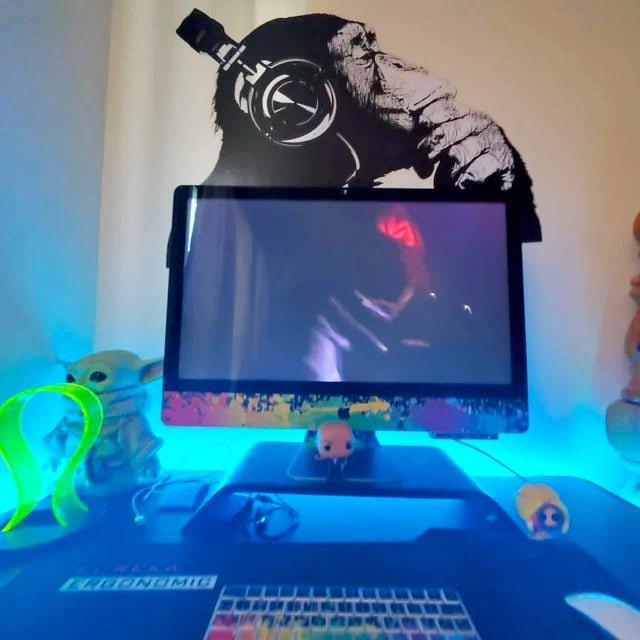 Vinyl Wall Art Decal - Contemplative Chimp Design Wall Sticker
