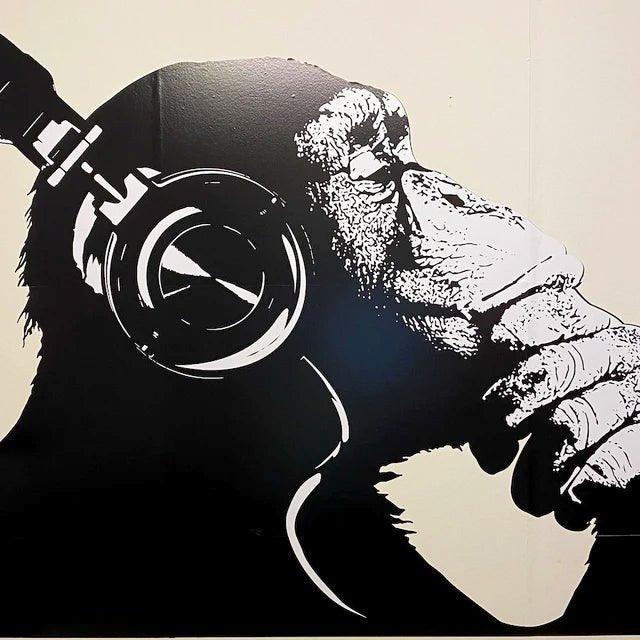 Vinyl Wall Art Decal - Contemplative Chimp Design Wall Sticker