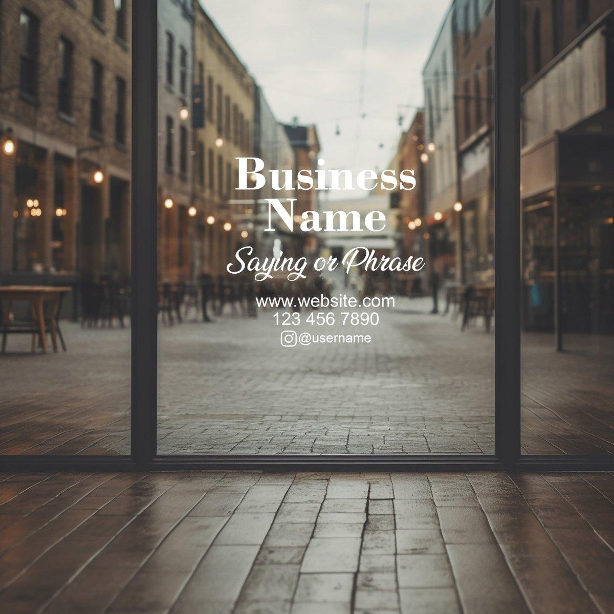 Personalized Storefront Business Window Decal: Customizable Style for Your Shop
