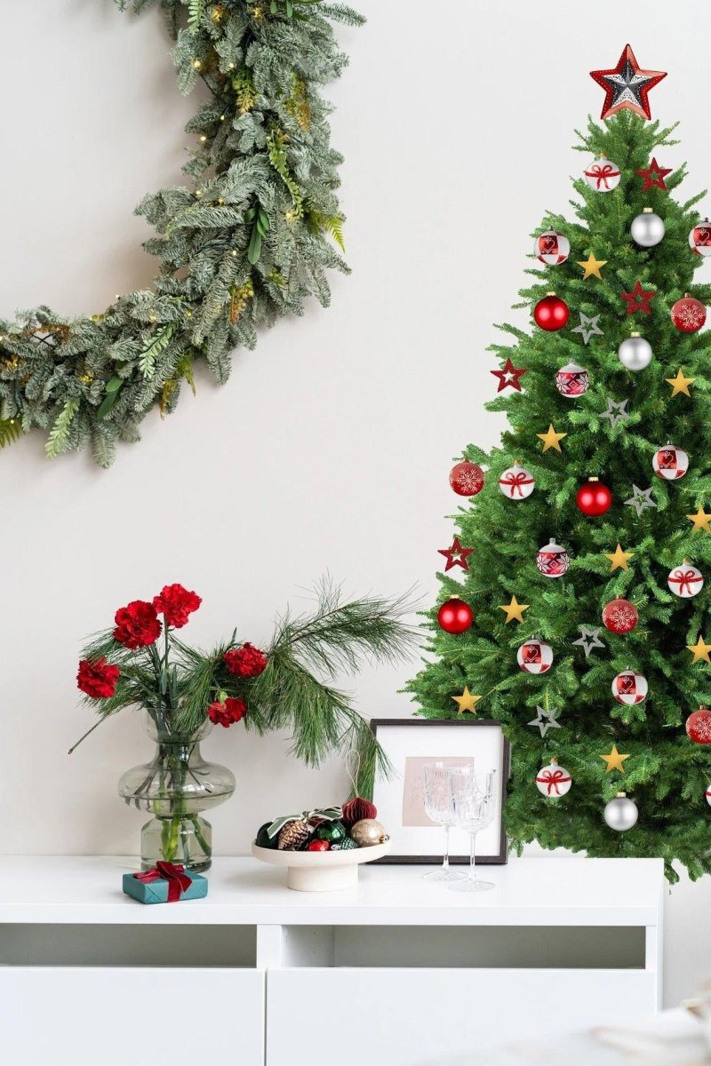 Festive Pine Wall Decal - Holiday Christmas Tree Ornament Decoration