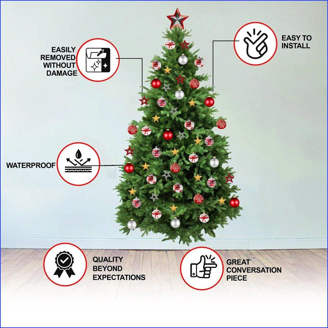 Festive Pine Wall Decal - Holiday Christmas Tree Ornament Decoration