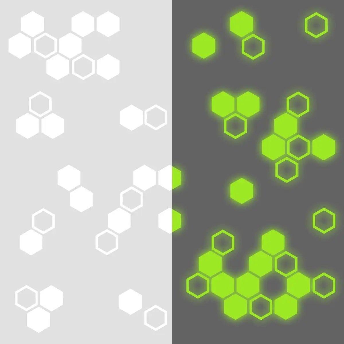Hexagon Glow in the Dark Wall Stickers, Luminous Wonder Wall Decals for Children's Room