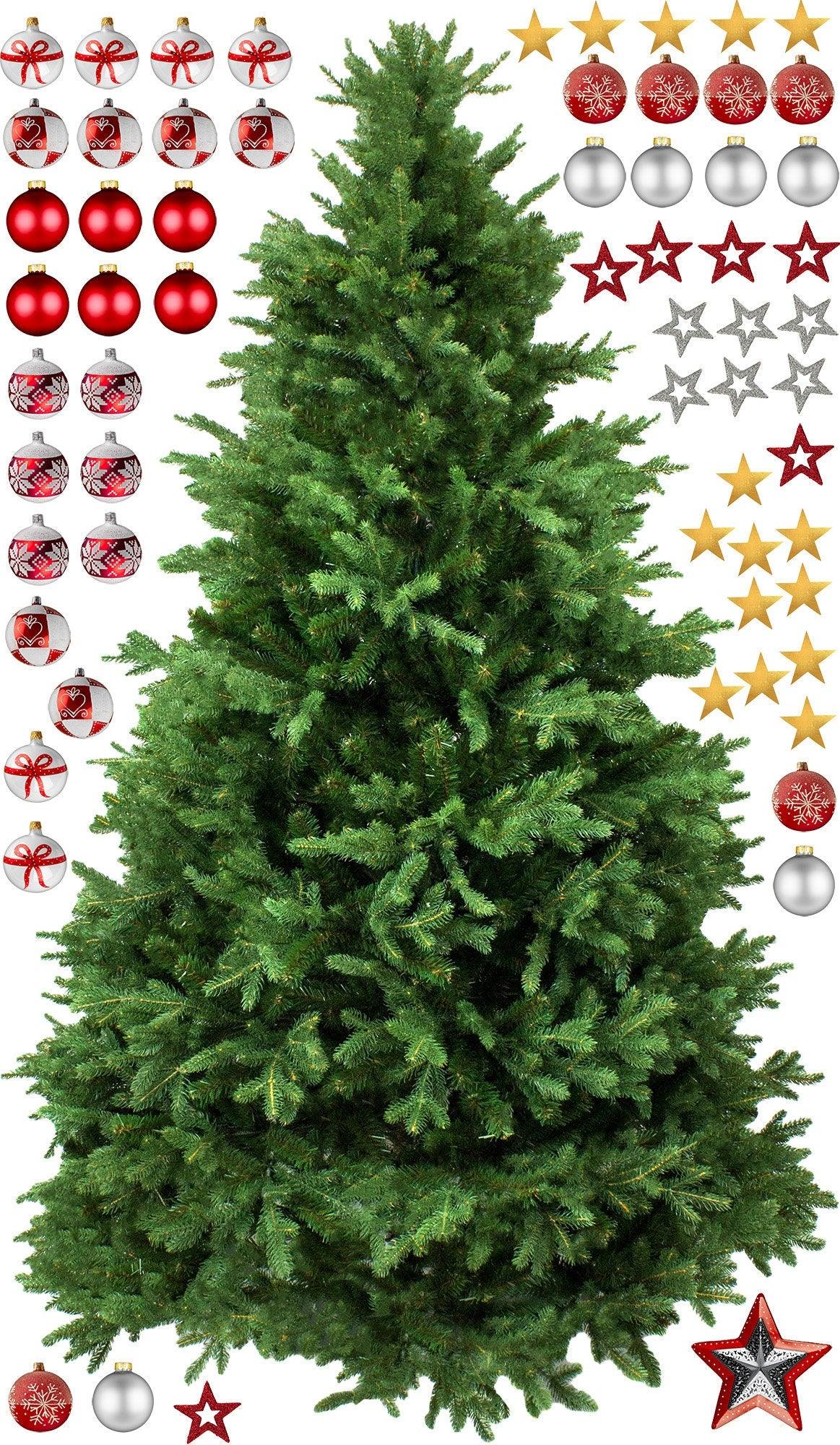 Christmas Tree Wall Vinyl Decal - Large Pine Ornaments Sticker Decoration For Living Kids Room