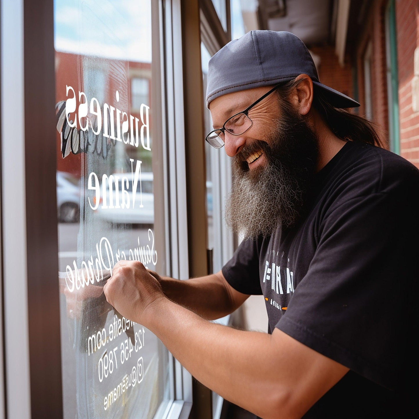 Custom Window Decal - Customizable Business Restaurant Coffee Shop Storefront Glass Sticker - Company Name Logo Door Vinyl Lettering Sign