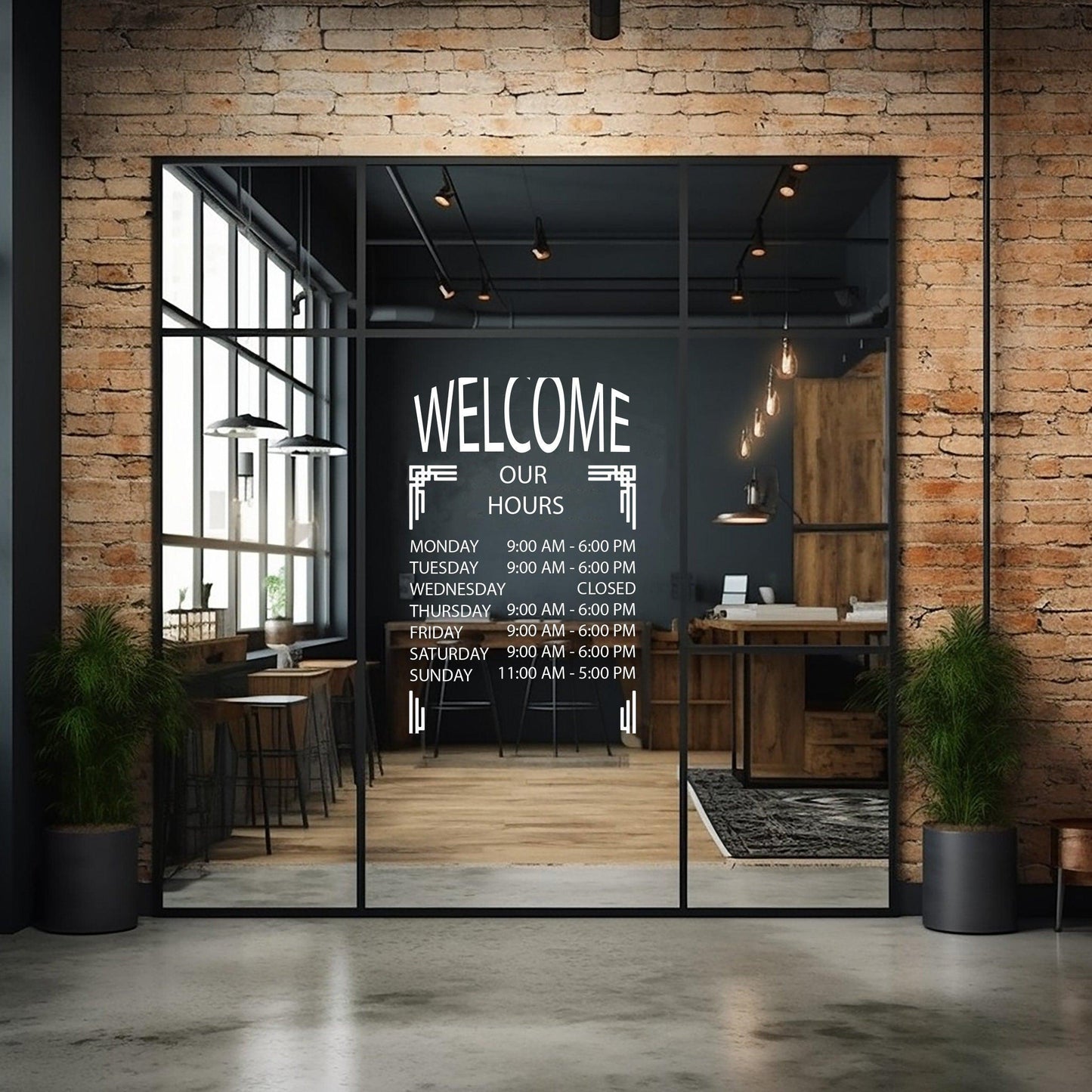 Custom Window Decal - Customizable Business Restaurant Coffee Shop Storefront Glass Sticker - Company Name Logo Door Vinyl Lettering Sign