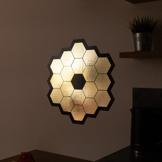 James Webb Space Telescope Mirror Wall Sticker - Gold Chrome Vinyl Space Decal - Universe jwst Room Decor - Perfect Astronomy Geek Gift
