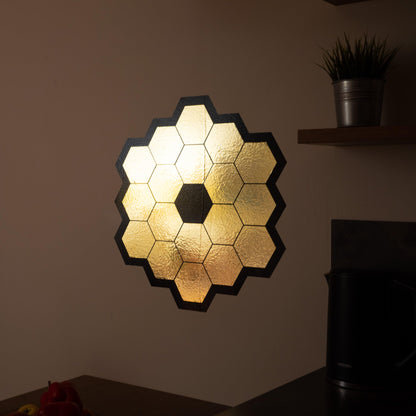 James Webb Space Telescope Mirror Wall Sticker - Gold Chrome Vinyl Space Decal - Universe jwst Room Decor - Perfect Astronomy Geek Gift