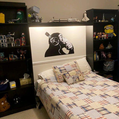 Vinyl Wall Art Decal - Contemplative Chimp Design Wall Sticker