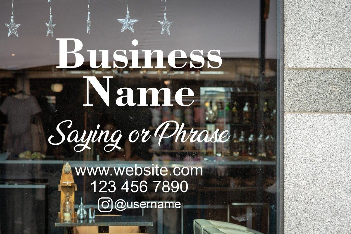Personalized Storefront Business Window Decal: Customizable Style for Your Shop