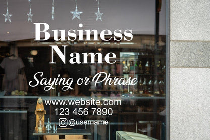 Personalized Storefront Business Window Decal: Customizable Style for Your Shop