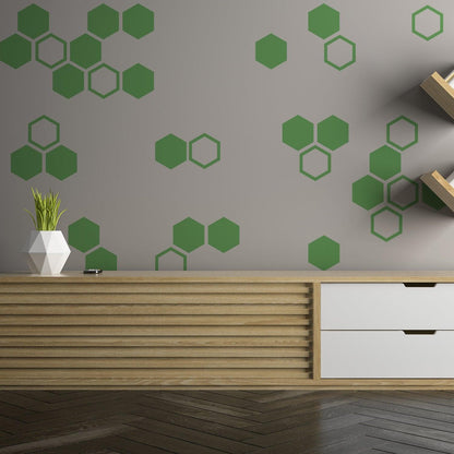 50x Honeycomb Wall Decals Decor - Geometric Hexagon Sticker For Bedroom Living Room