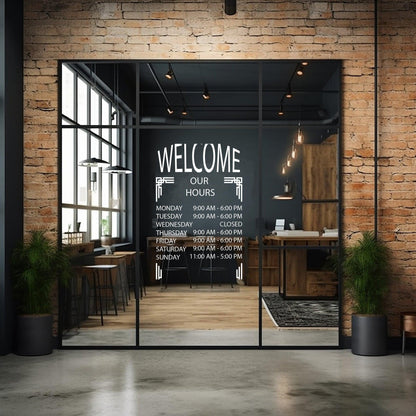 Custom Window Decal - Customizable Business Restaurant Coffee Shop Storefront Glass Sticker - Company Name Logo Door Vinyl Lettering Sign